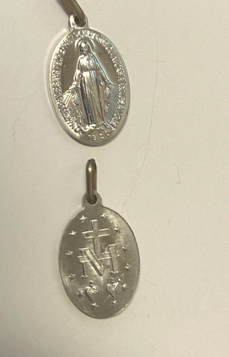 Our Lady of the Miraculous Silver tone  Image .50" Medal, New from Italy - Bob and Penny Lord