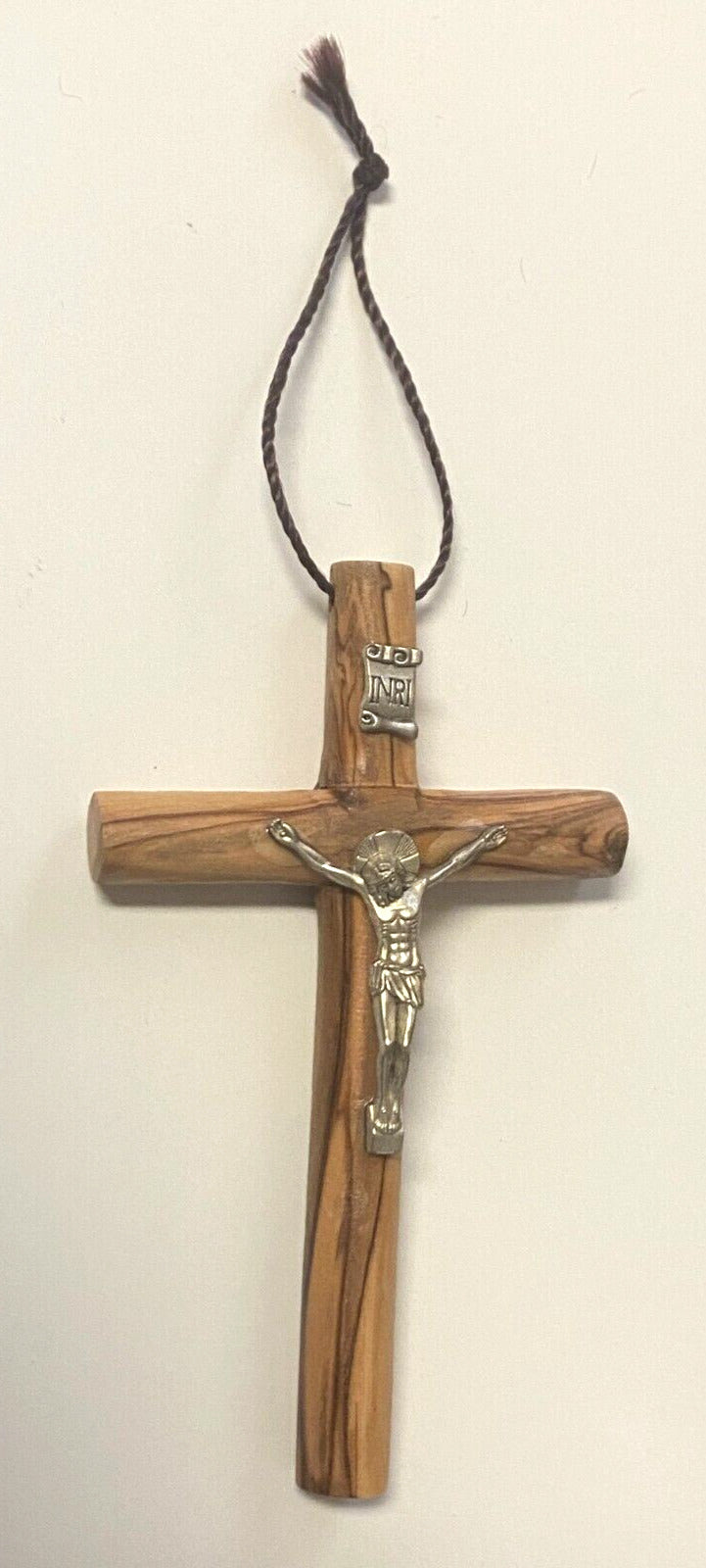 Round Olive Wood Cross 4.7/8" New from Jerusalem - Bob and Penny Lord