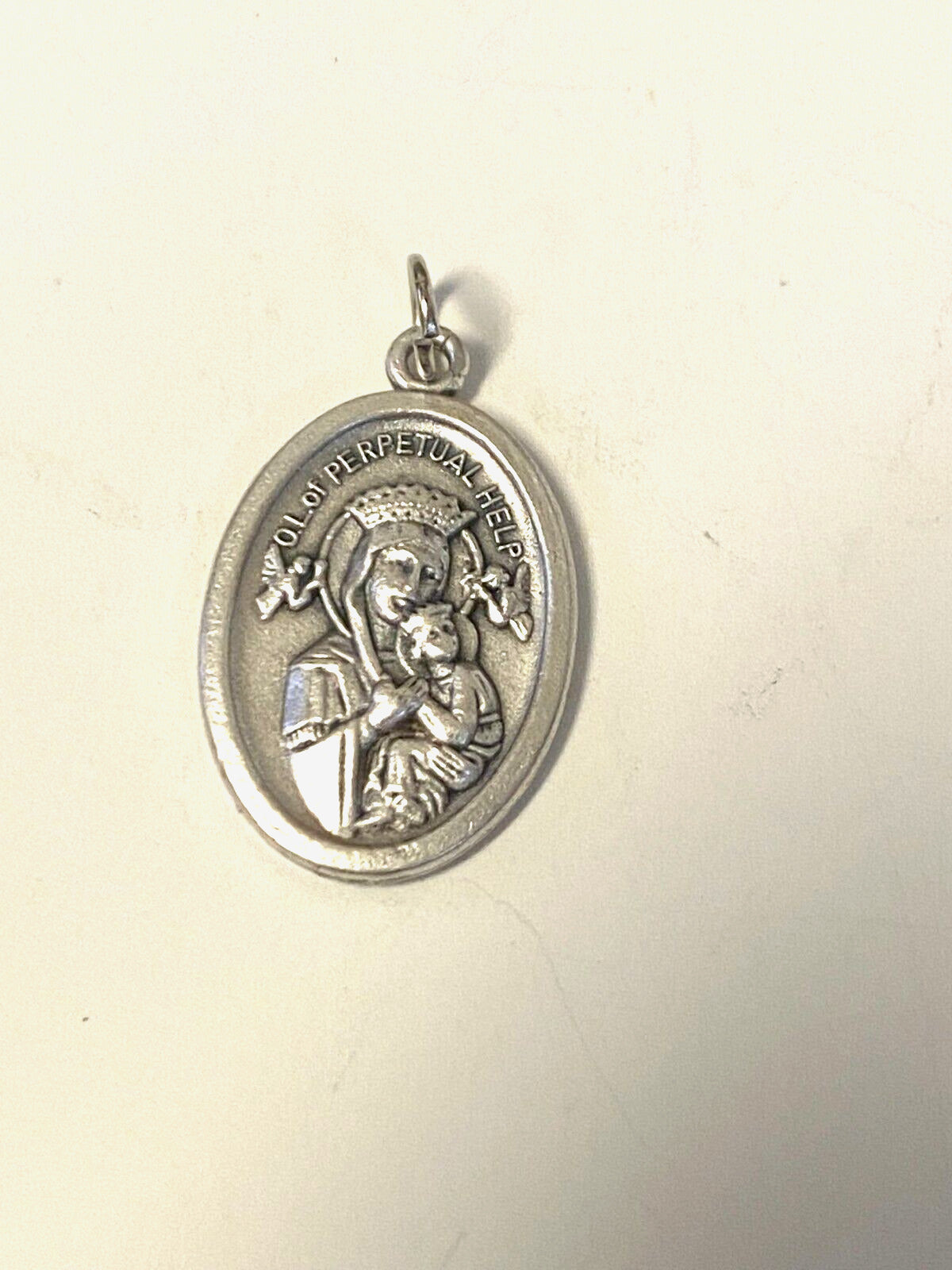 Our Lady of Perpetual Help Silver tone Medal, New - Bob and Penny Lord