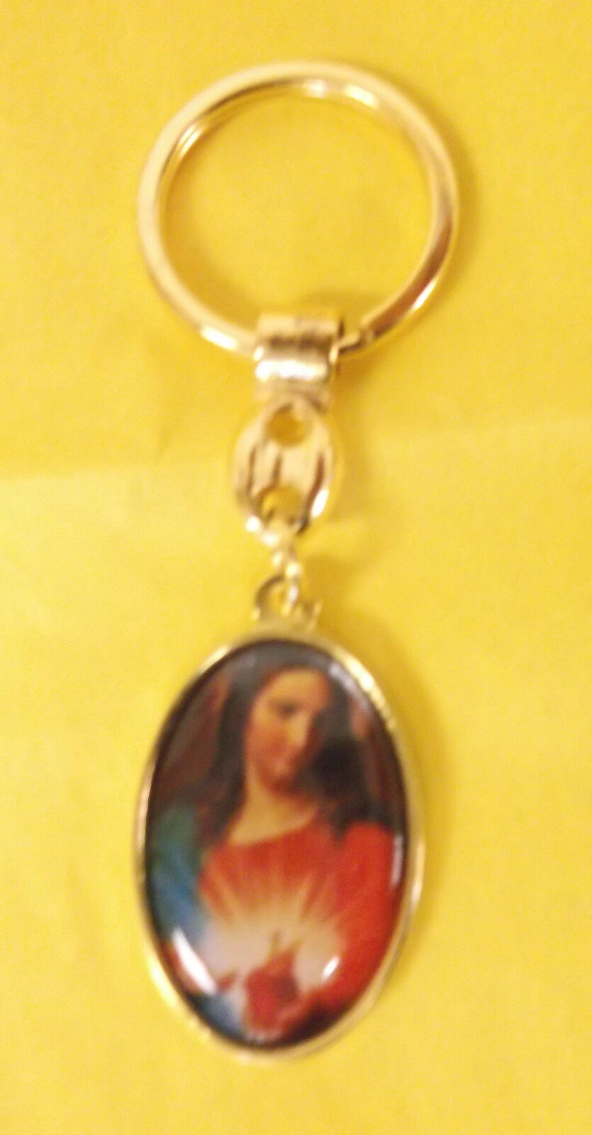 Saint Clare of Montefalco/ Sacred Heart Gold Tone/2 image Key Chain, New/Italy - Bob and Penny Lord