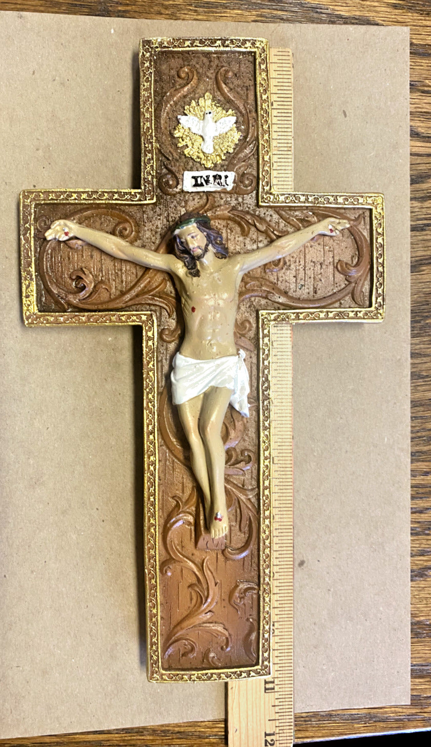 Holy Spirit Wall Crucifix 10.75", New - Bob and Penny Lord