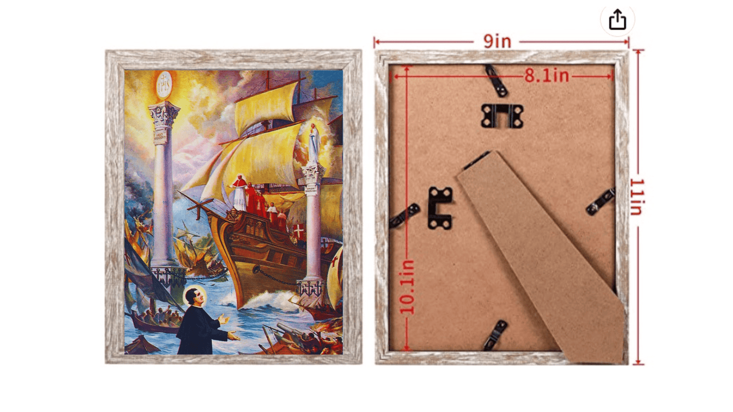 8x10 print of Dream of Saint John Bosco poster by Bob and Penny Lord, featuring a detailed religious artwork.