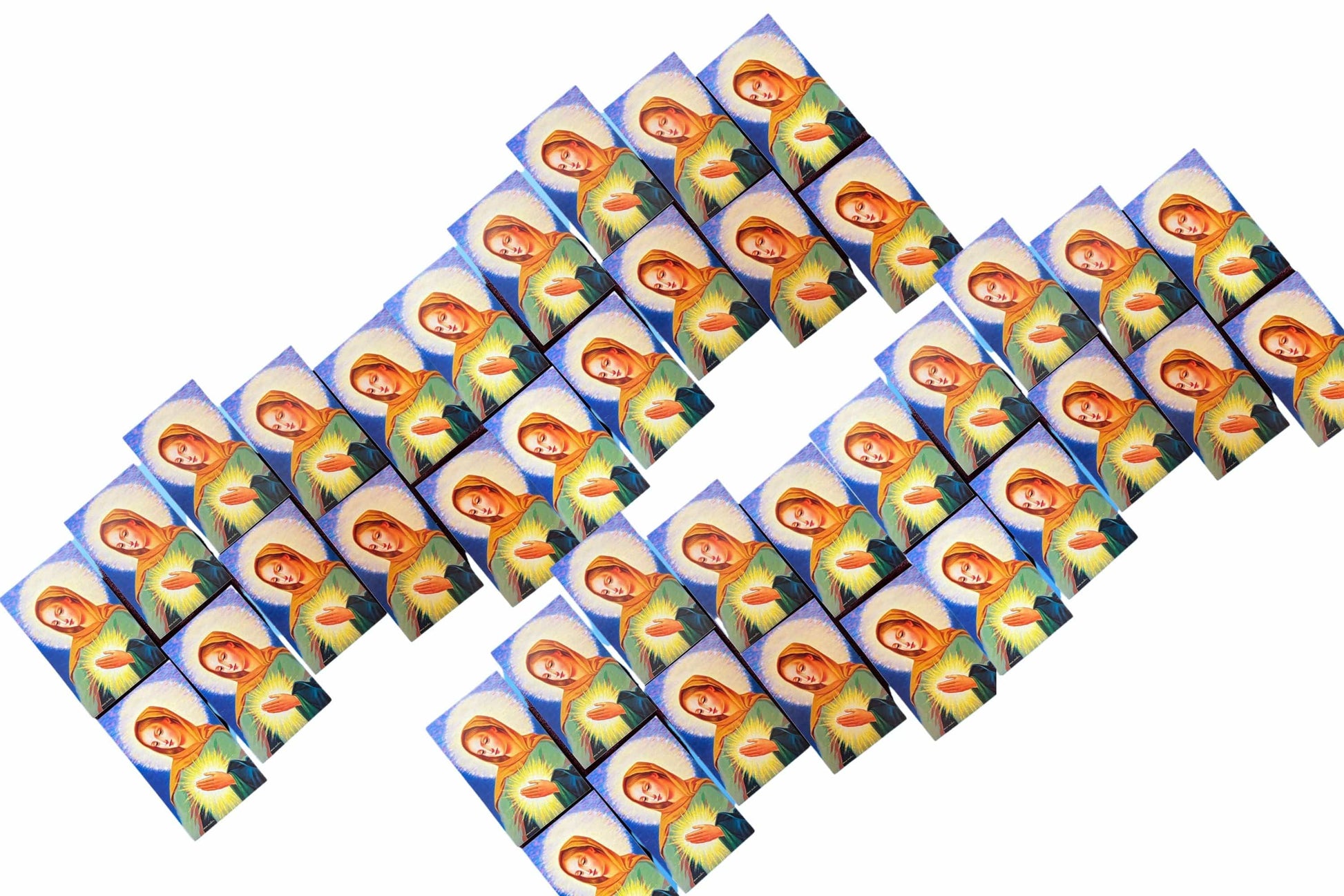 Set of 50 Flame of Love Prayer Cards by Bob and Penny Lord, featuring religious prayers and imagery in a compact pack.