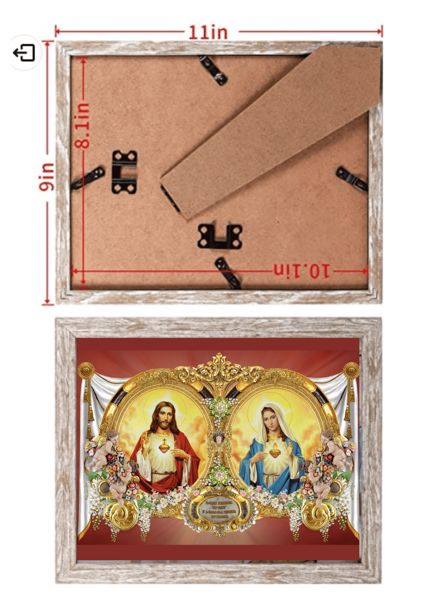 Hearts of Jesus and Mary 8x10 print by Bob and Penny Lord, featuring religious posters and artwork with vibrant colors.