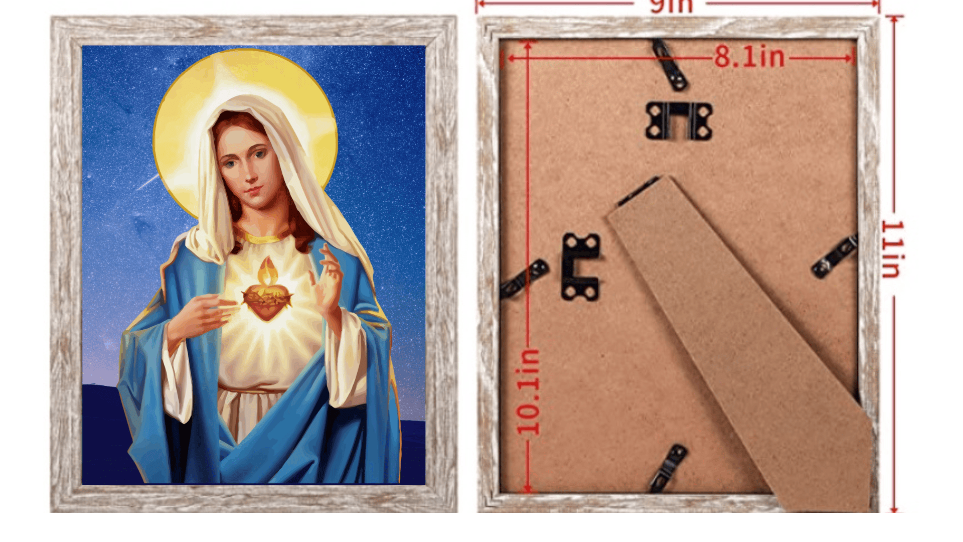 Immaculate Heart of Mary print by Bob and Penny Lord, 8x10 poster featuring a religious artwork with a sacred heart motif.