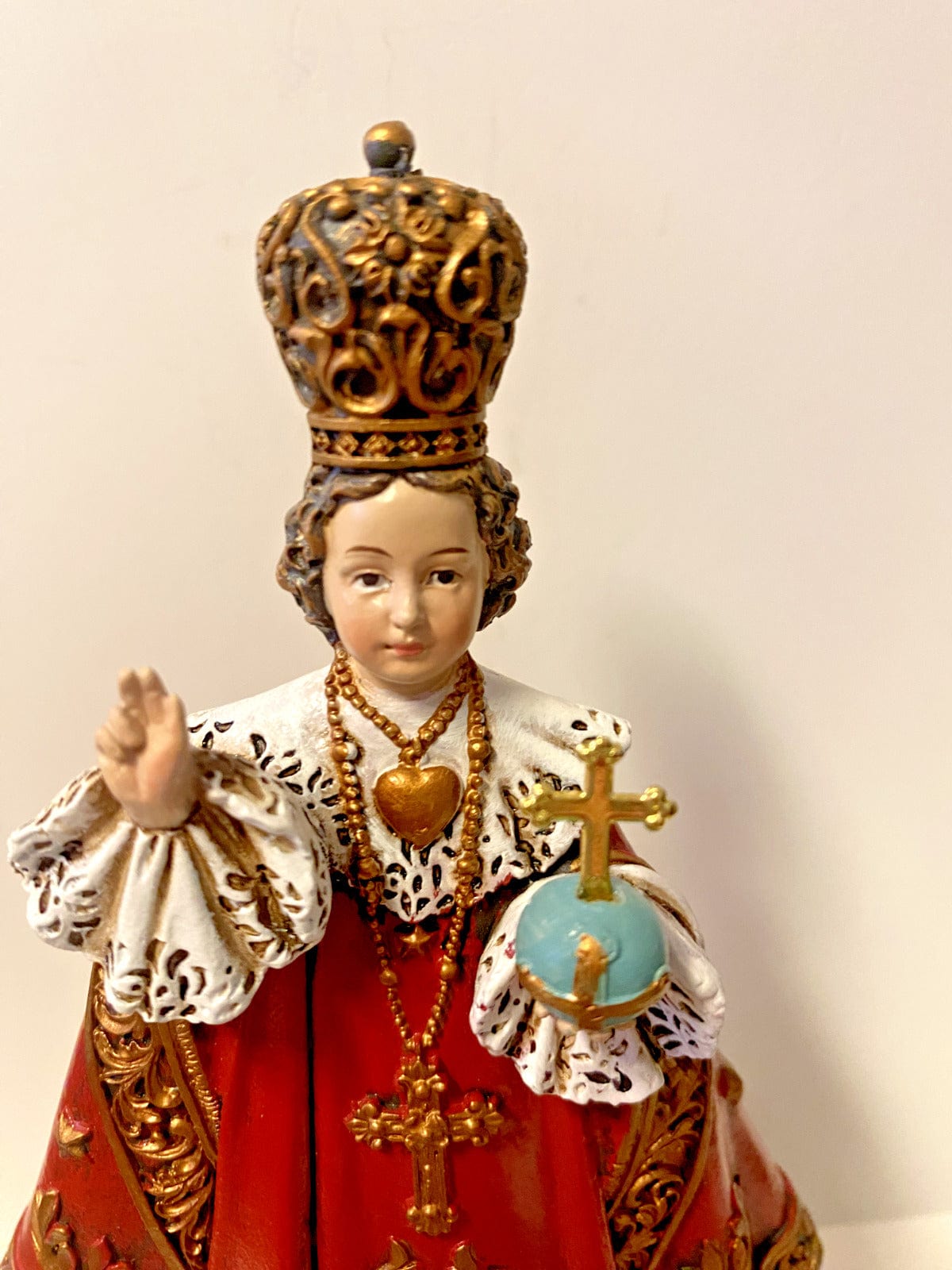 6-inch Infant Jesus of Prague statue by Bob and Penny Lord, detailed religious Christian collectible figure.