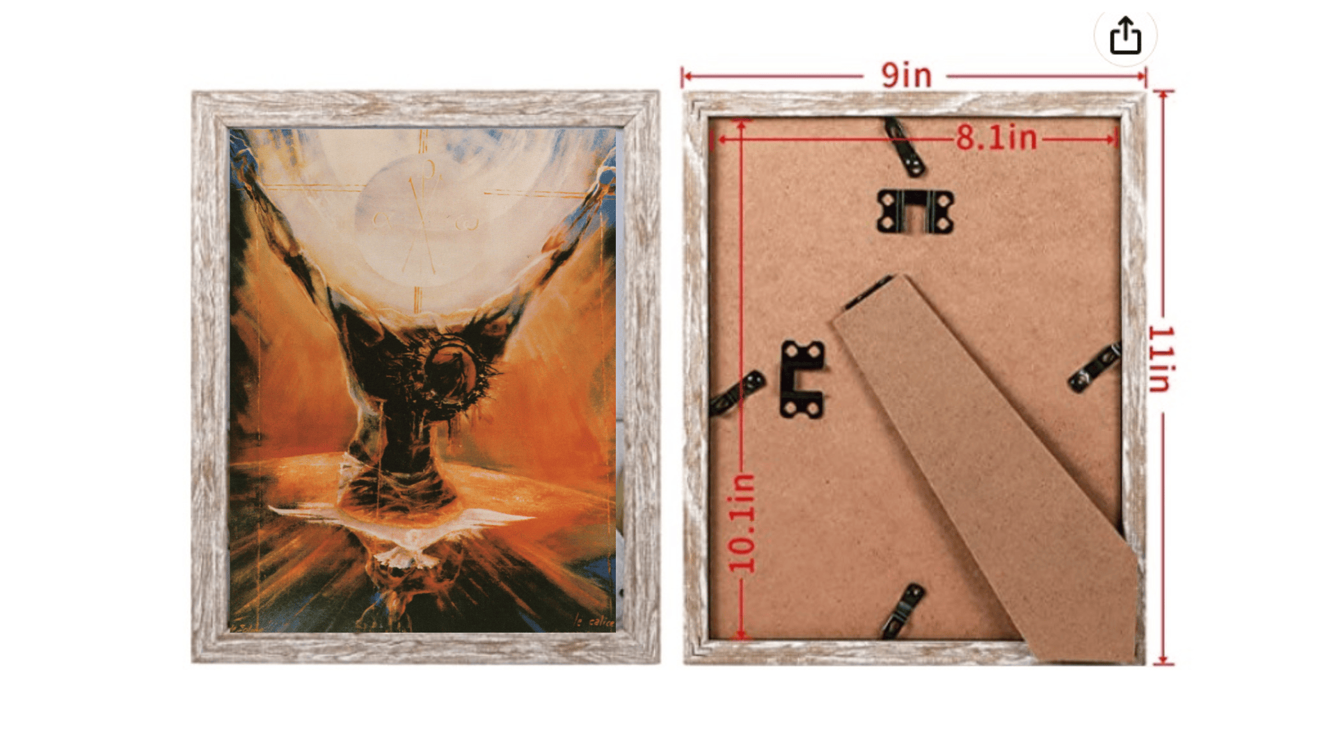 Jesus crucified print by Bob and Penny Lord, 8x10 religious poster featuring detailed depiction of the crucifixion scene.
