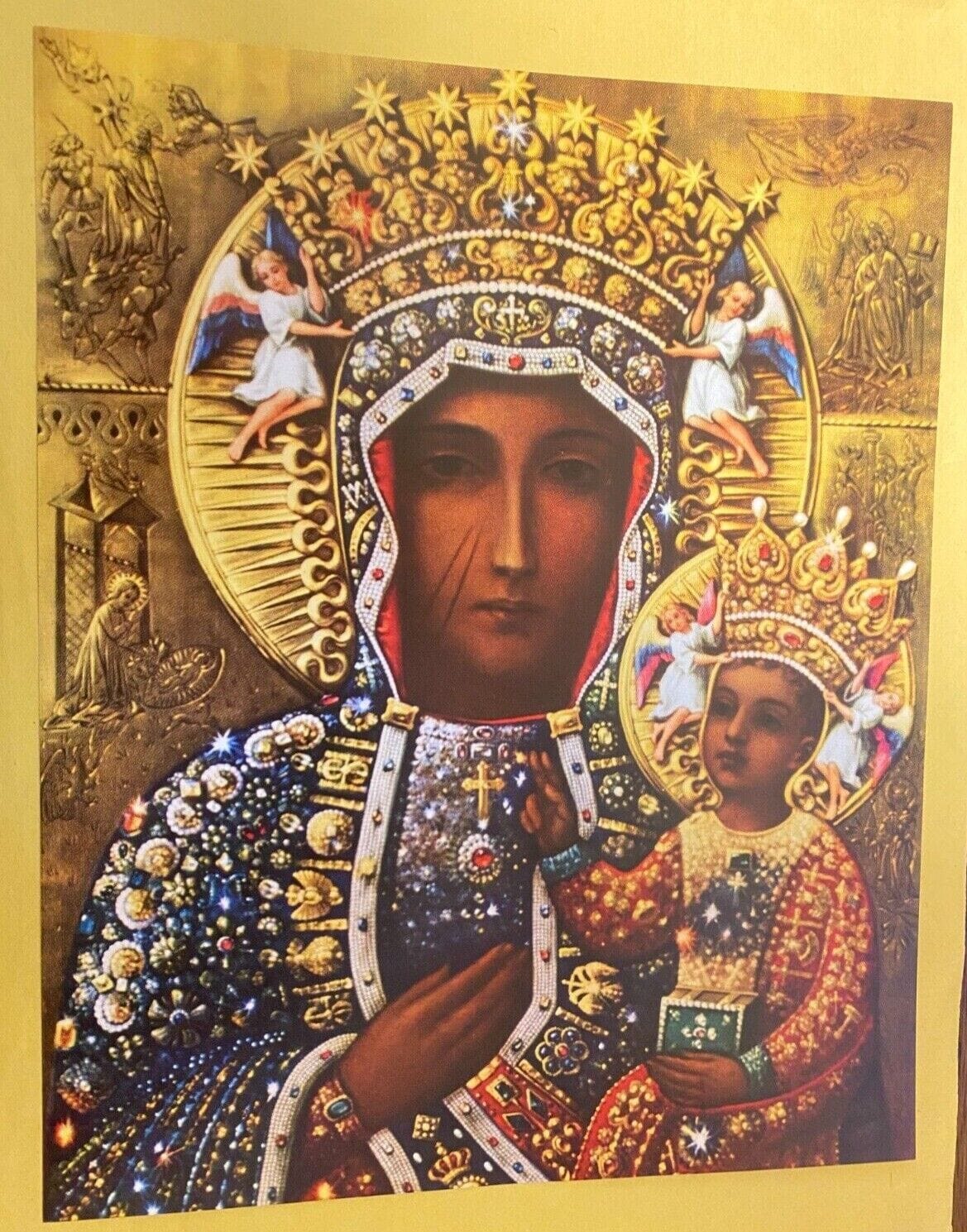 Set of ten 8x10 art prints featuring various images of Mary, part of the Many Faces of Mary collection by Journeys of Faith.