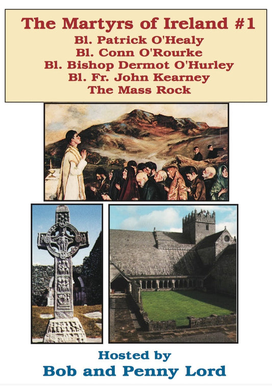 DVD titled Martyrs of Ireland #1 by Bob and Penny Lord Ministry, depicting Irish history and religious martyrs.