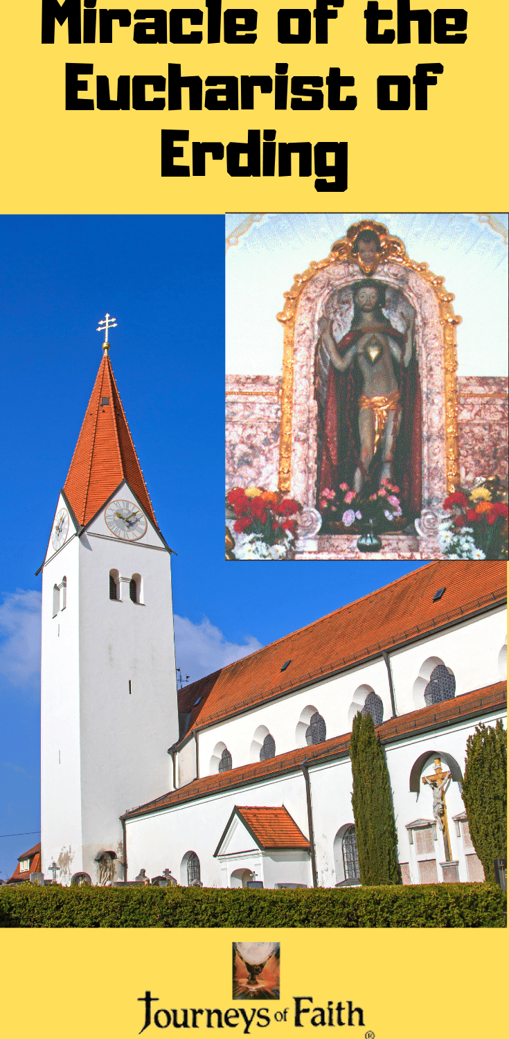 DVD titled Miracle of the Eucharist of Erding by Bob and Penny Lord, featuring a religious scene related to the Eucharist.