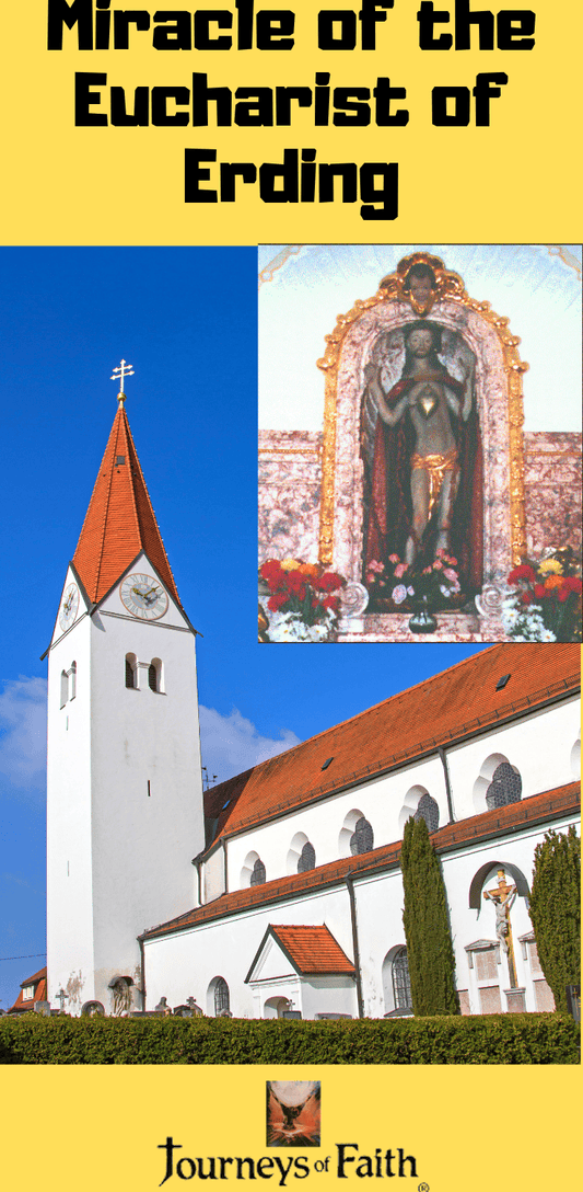 DVD titled Miracle of the Eucharist of Erding by Bob and Penny Lord, featuring a religious scene related to the Eucharist.