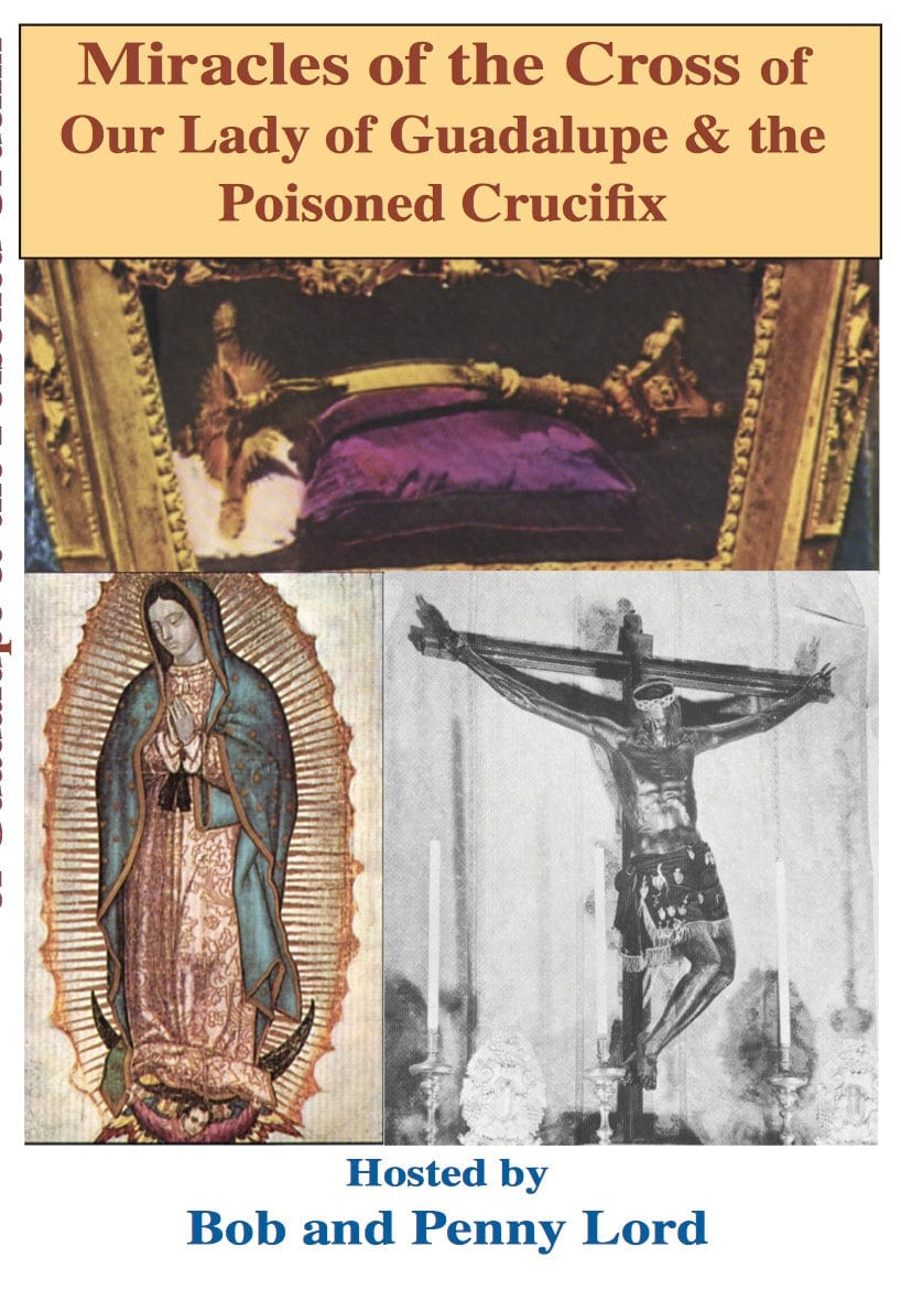 Cover of "Miracles of the Cross" book by Bob and Penny Lord featuring religious imagery and a cross on the front.