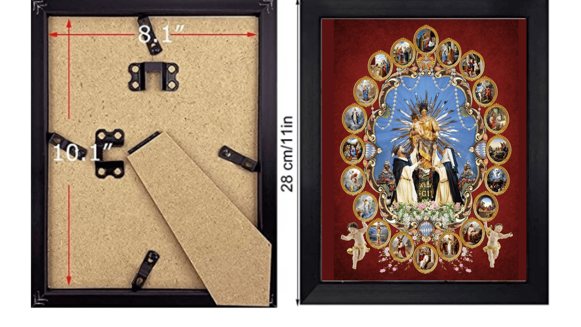 Bob and Penny Lord Mysteries of the Rosary 8x10 print featuring religious artwork and detailed illustrations of rosary mysteries.