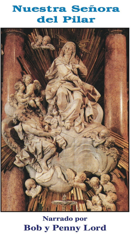 DVD cover of Nuestra Senora del Pilar in Spanish by Bob and Penny Lord Ministry, featuring religious artwork and title text.