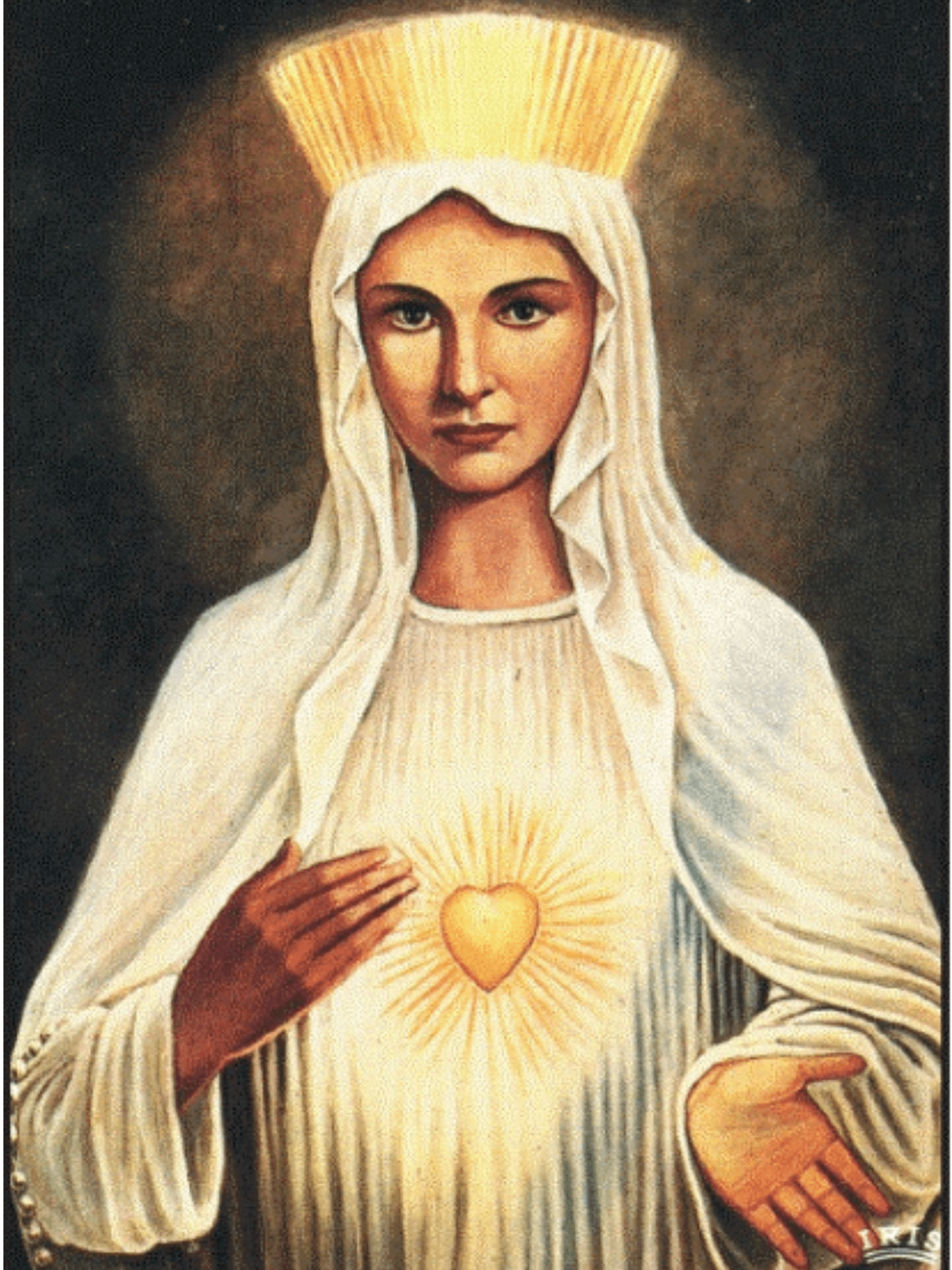 Miniature booklet titled Our Lady of Beauraing by Bob and Penny Lord, featuring religious imagery and Catholic devotion themes.