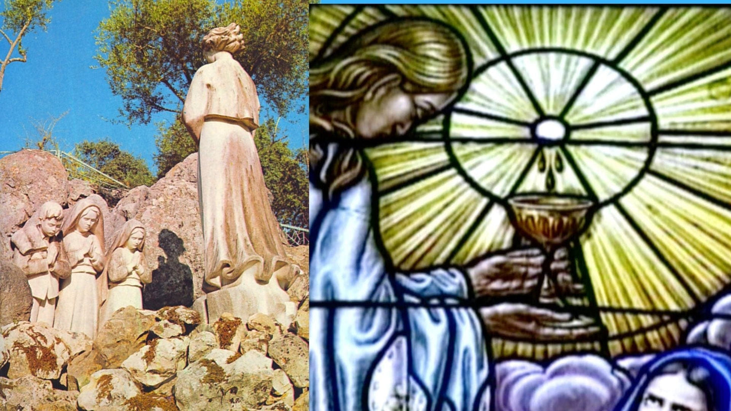 DVD of Our Lady of Fatima by Bob and Penny Lord, featuring religious film cover artwork with Marian imagery.