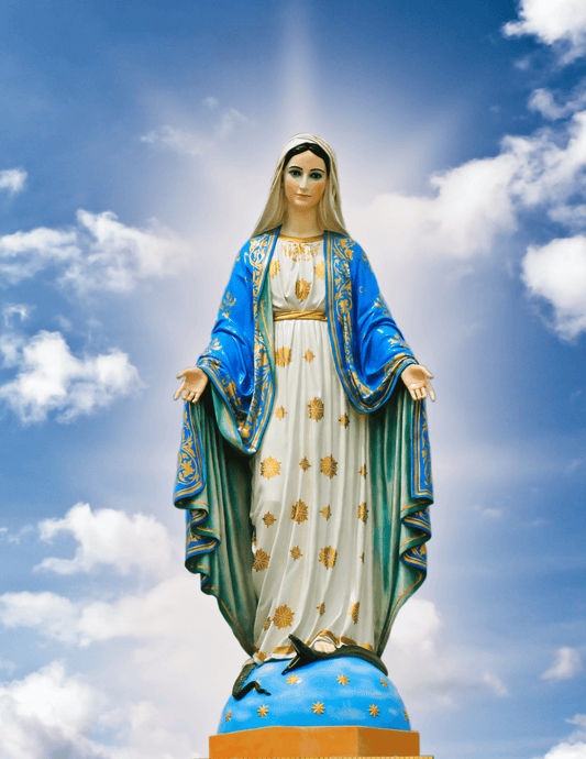 8x10 print of Our Lady of Grace poster by Bob and Penny Lord, featuring a religious depiction of the Virgin Mary.
