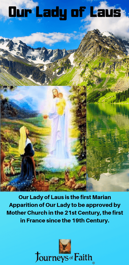 DVD of Our Lady of Laus by Bob and Penny Lord, showing the cover art with religious imagery and title.