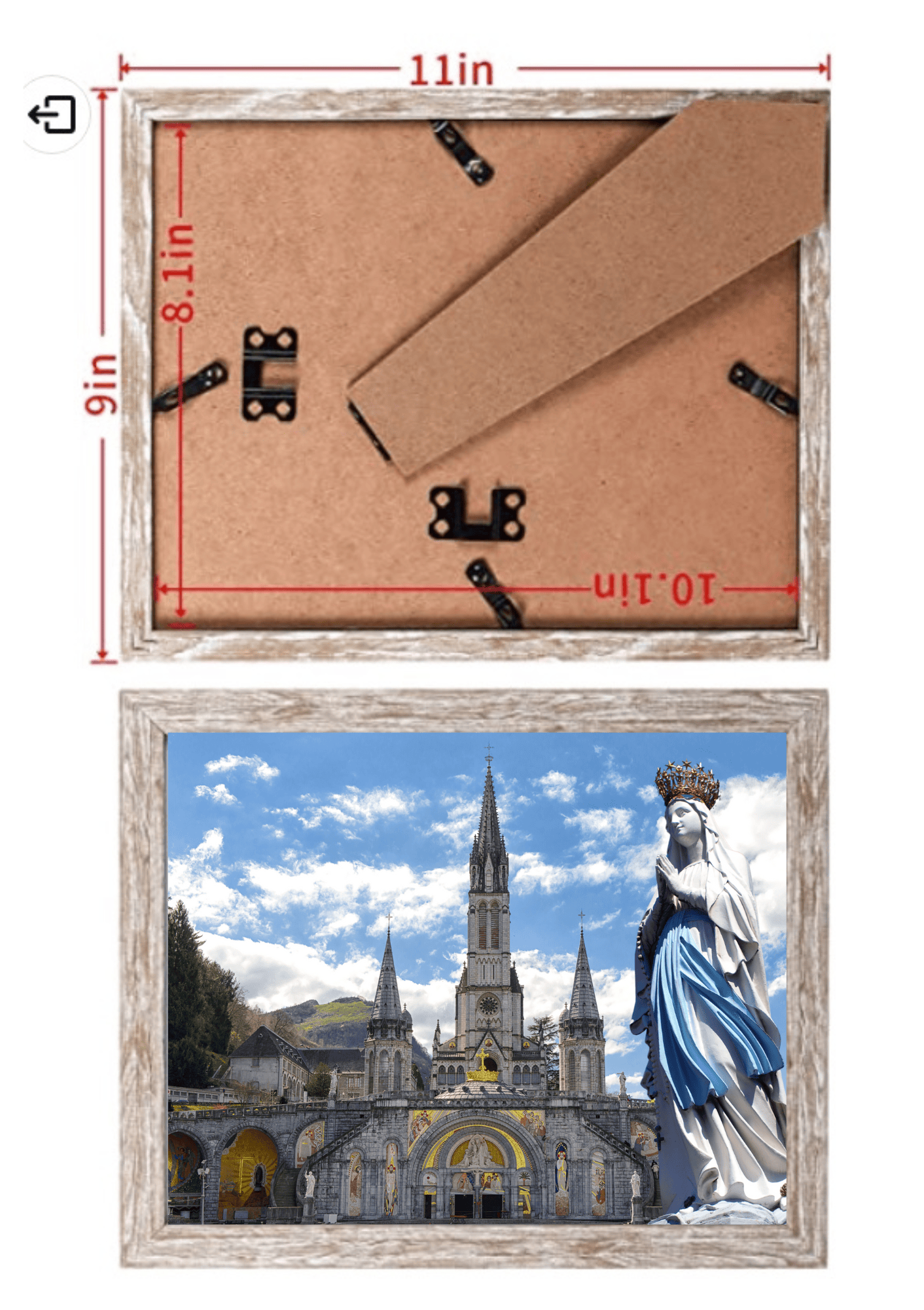 Our Lady of Lourdes 8x10 print poster featuring a religious image by Bob and Penny Lord, suitable for framing and display.