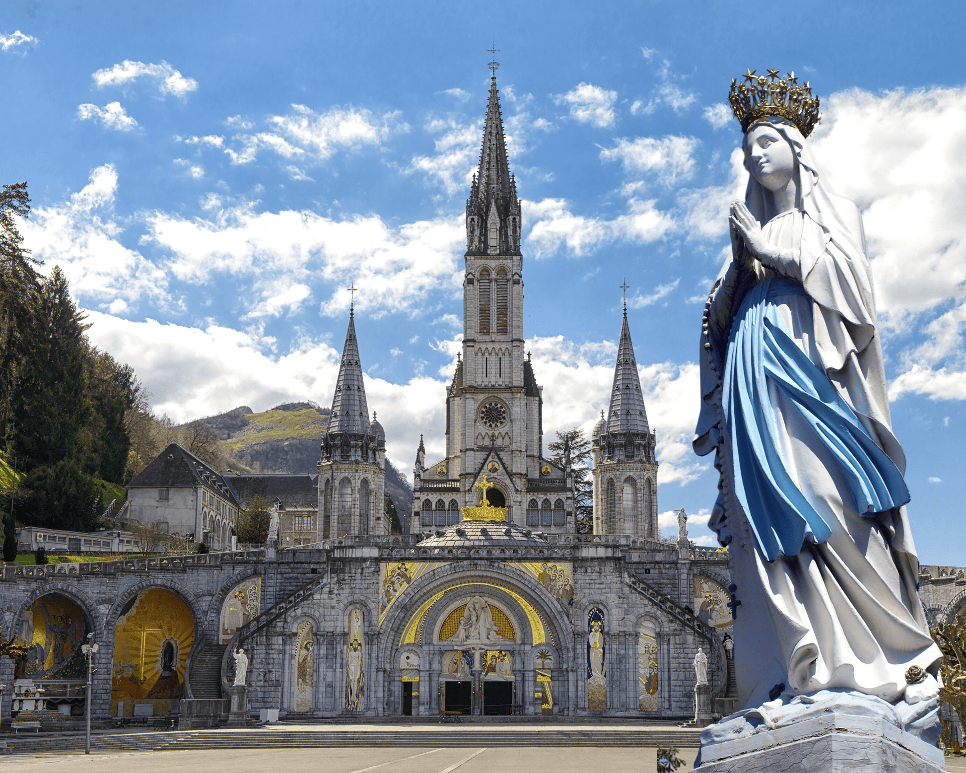 8x10 print of Our Lady of Lourdes poster by Bob and Penny Lord, featuring a religious image suitable for framing or display.