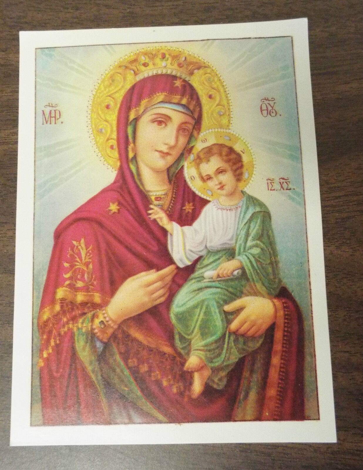 Small 4x5.5-inch color print of Our Lady of Perpetual Help religious image by Bob and Penny Lord, suitable for religious collectibles.