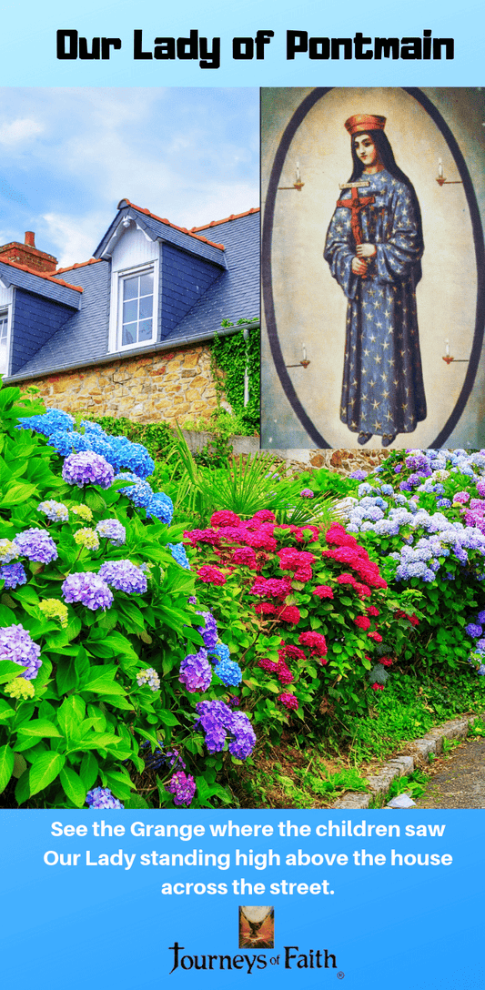 DVD cover image for Our Lady of Pontmain by Bob and Penny Lord, featuring religious artwork and the title text.