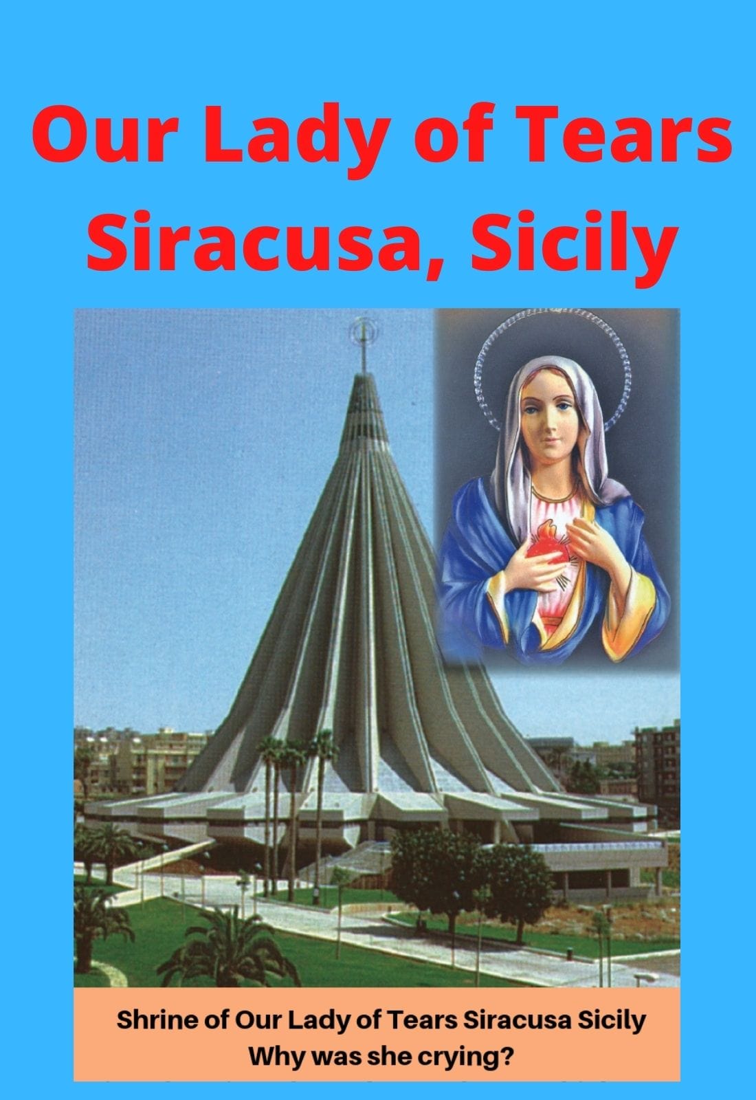 DVD of Our Lady of Tears Siracusa Sicily by Bob and Penny Lord, showing the DVD case with religious artwork and title.