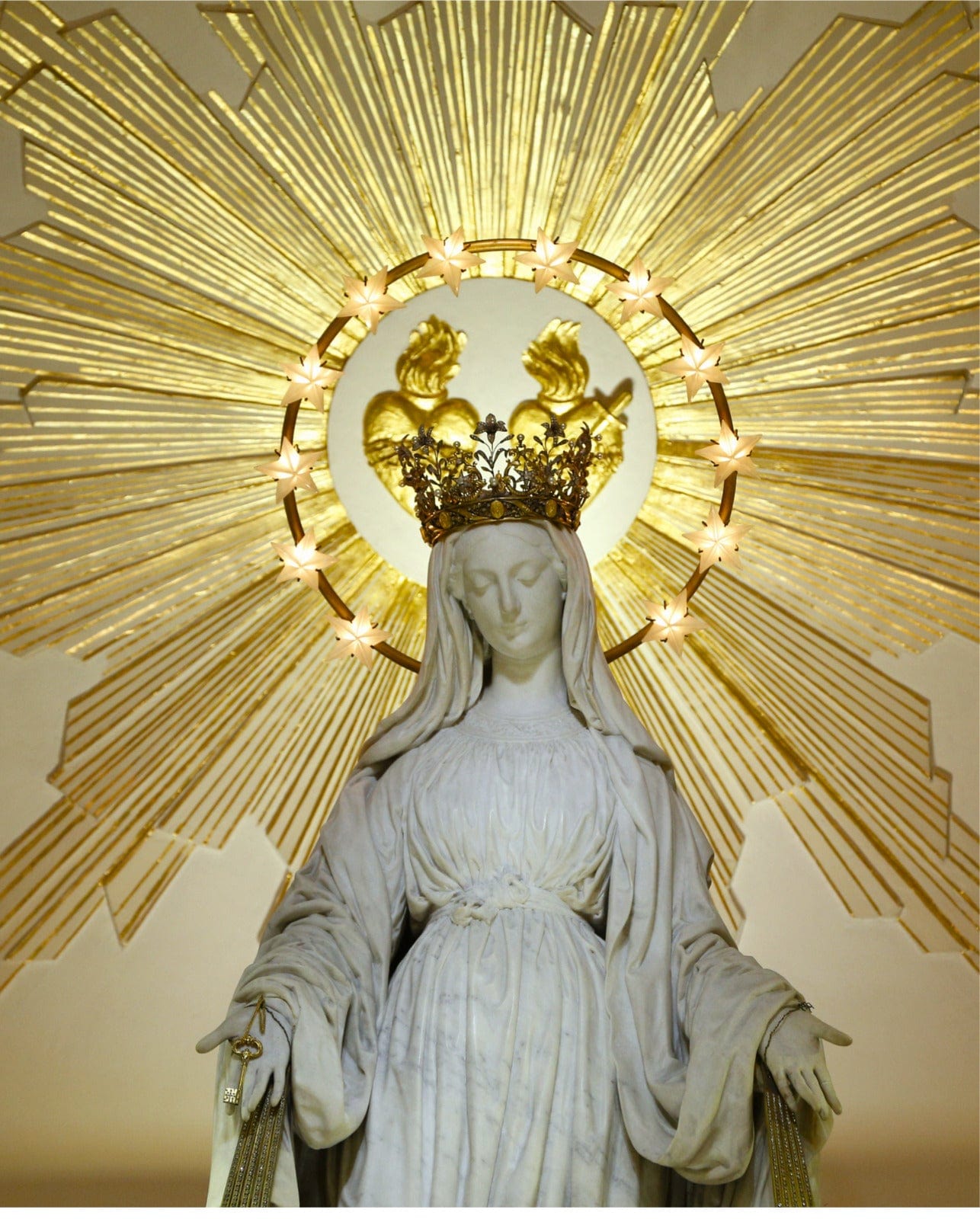 Art print of Our Lady of the Miraculous Medal by Bob and Penny Lord, 8x10 religious artwork featuring the Virgin Mary.
