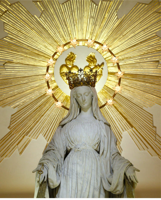Art print of Our Lady of the Miraculous Medal by Bob and Penny Lord, 8x10 religious artwork featuring the Virgin Mary.