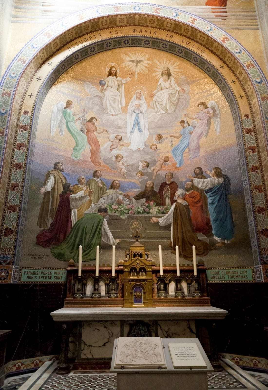 DVD titled Our Lady of the Rosary in Lourdes by Bob and Penny Lord, showing a religious scene with a church and Marian imagery.