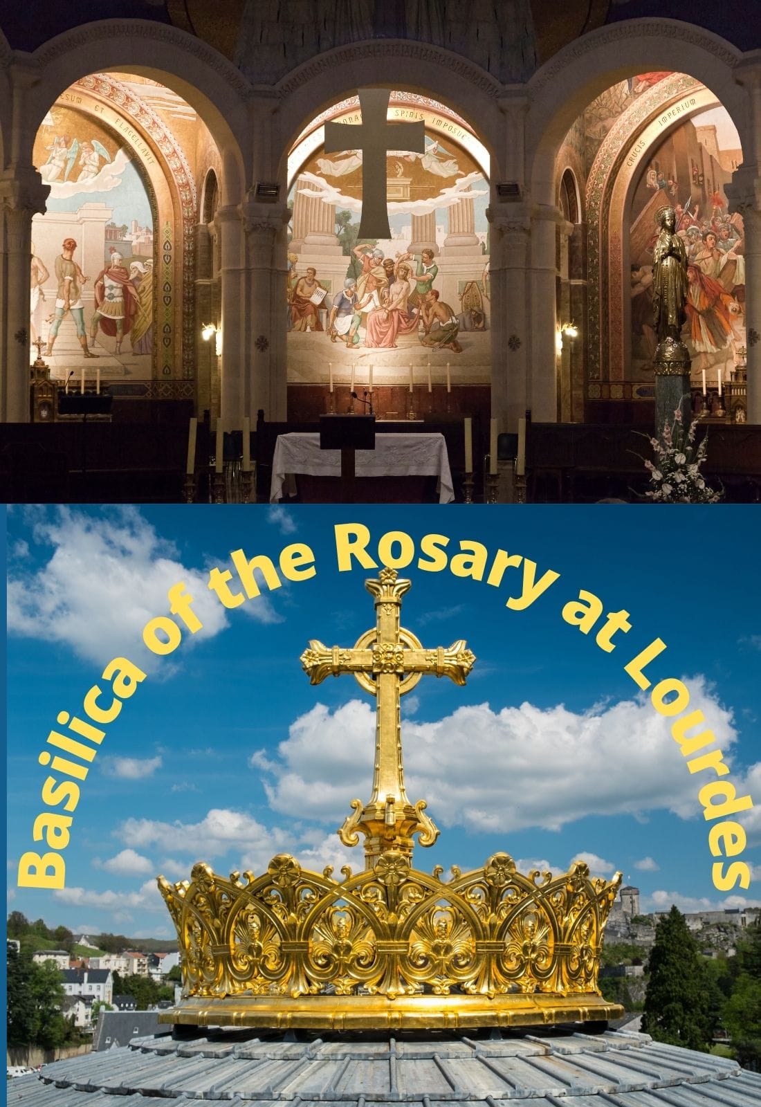 DVD titled Our Lady of the Rosary in Lourdes by Bob and Penny Lord, featuring religious imagery and scenes of Lourdes.