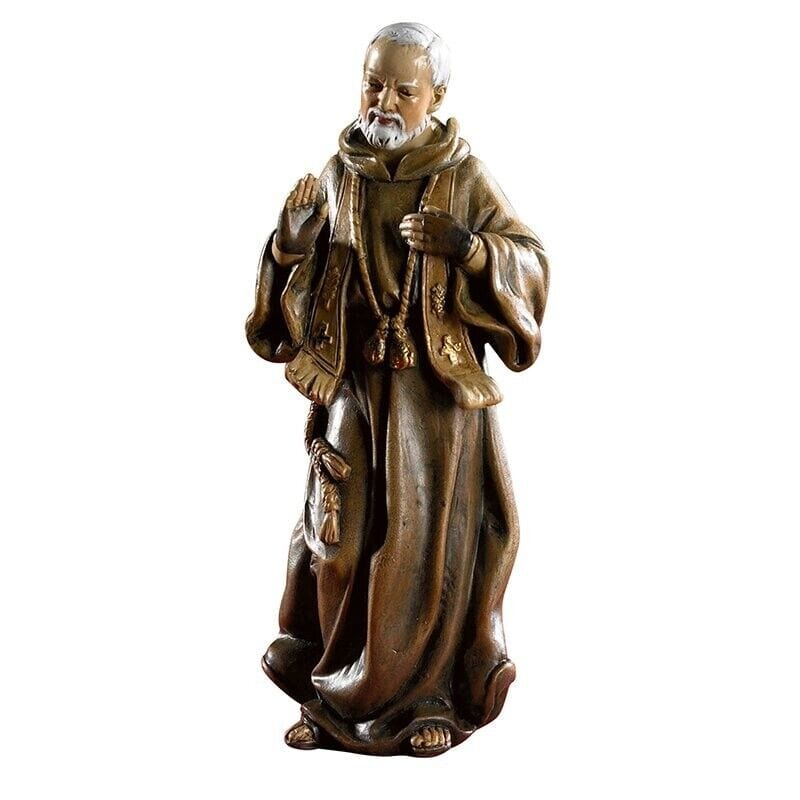 Padre Pio 4-inch statue by Bob and Penny Lord, religious Christian figurine, detailed spiritual collectible for display.