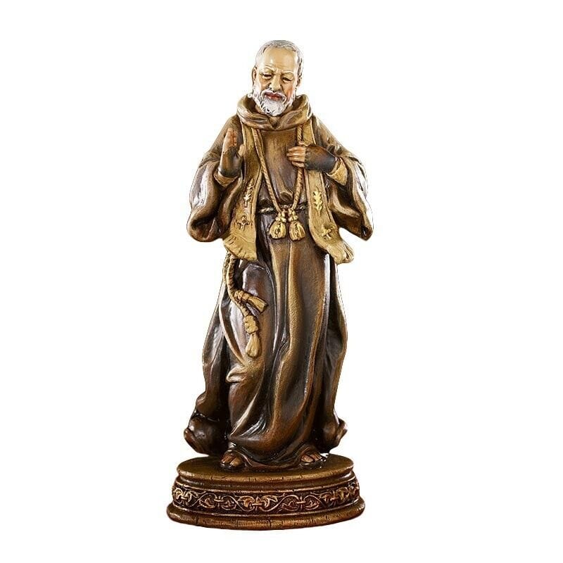 Padre Pio 6-inch religious statue by Bob and Penny Lord, detailed Christian collectible figure for spirituality and prayer display.