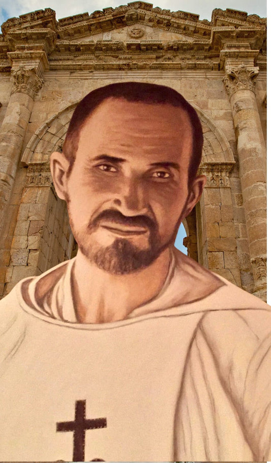 Christian prayer card featuring Saint Charles Foucauld's Prayer of Abandonment, collectible Holy Card from Bob and Penny Lord.