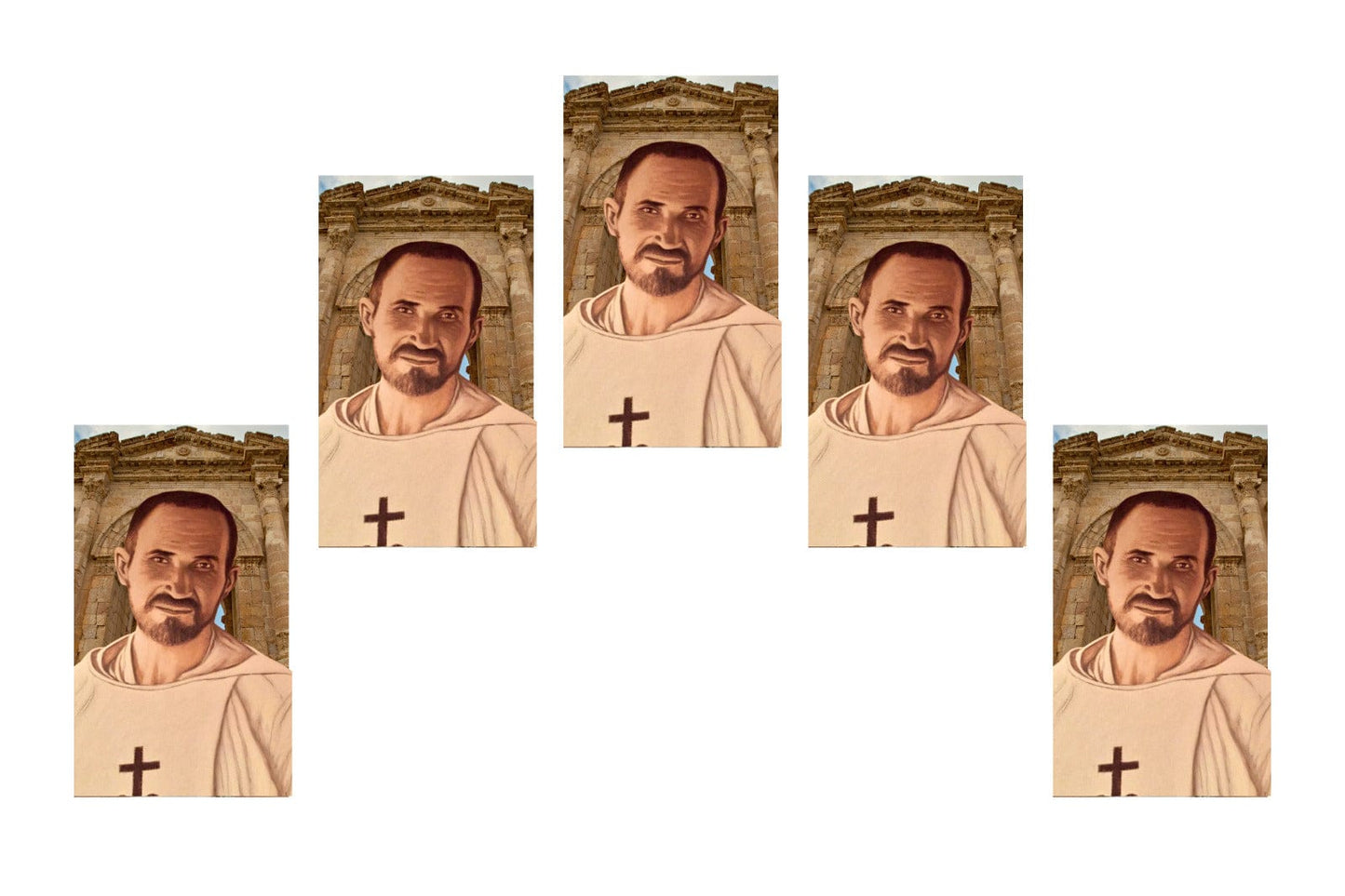 Prayer card featuring Saint Charles Foucauld with the Prayer of Abandonment, religious holy card from Bob and Penny Lord.