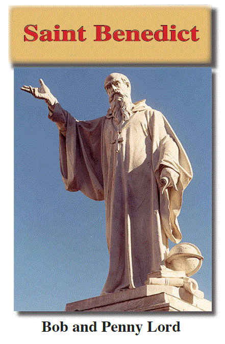 Saint Benedict minibook by Bob and Penny Lord featuring 24 pages, a compact spiritual guide with religious content.
