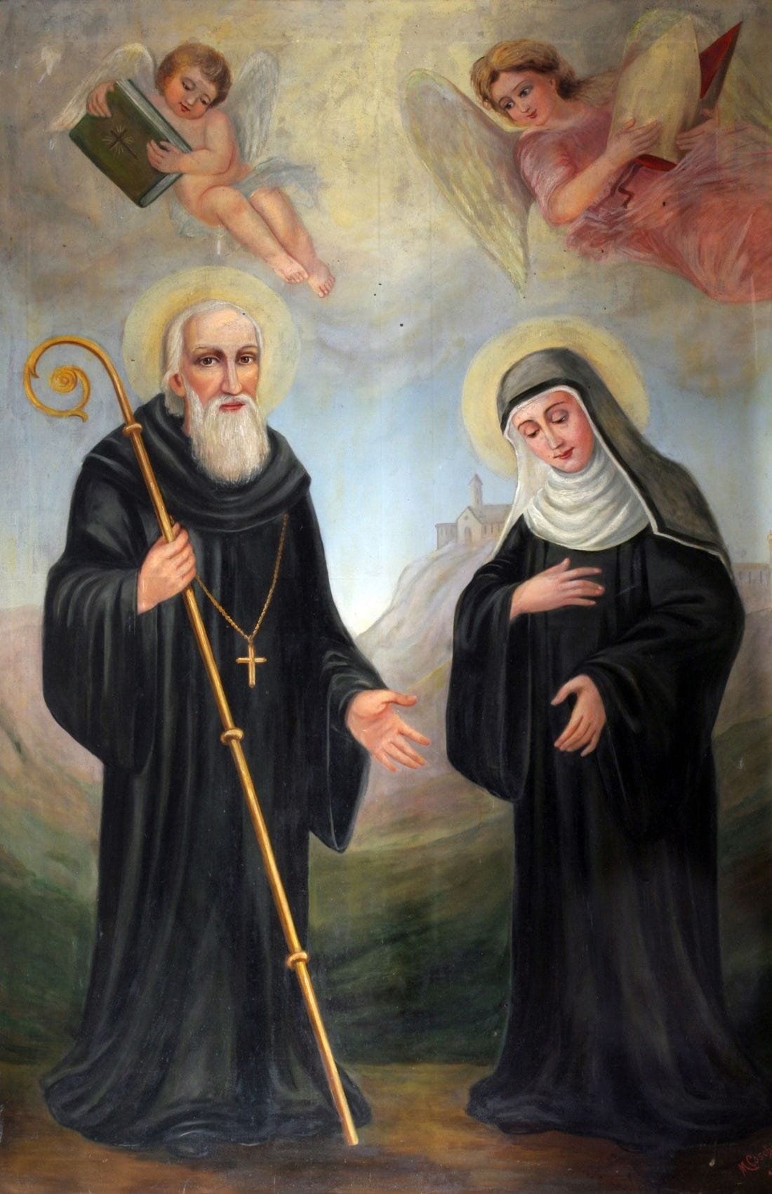 Saint Benedict DVD by Bob and Penny Lord, featuring cover art with religious imagery and title text.