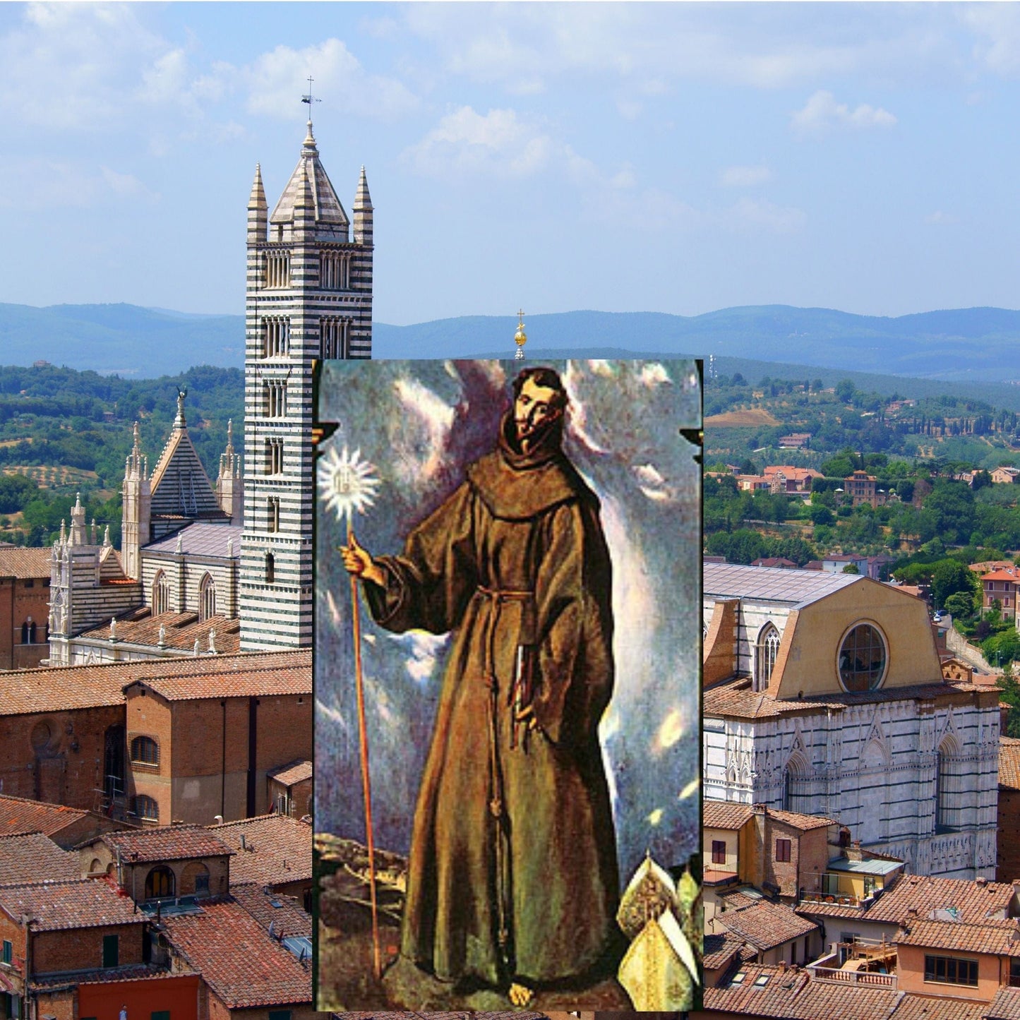 Saint Bernardine of Siena DVD by Bob and Penny Lord, featuring a cover image of the religious documentary on a DVD disc.