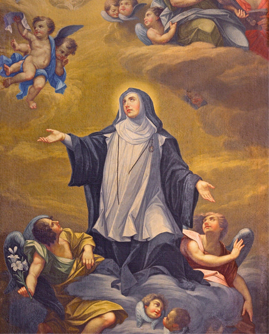 Saint Catherine of Siena 8x10 print from Journeys of Faith, featuring a detailed religious artwork of the saint.