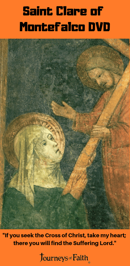 Saint Clare of Montefalco DVD by Bob and Penny Lord, featuring a cover image with religious artwork and product title.