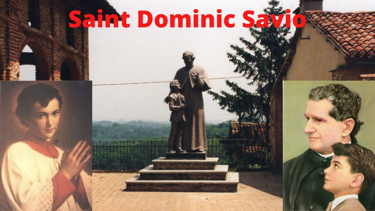Saint Dominic Savio DVD by Bob and Penny Lord, featuring a cover image with religious artwork and the DVD case.