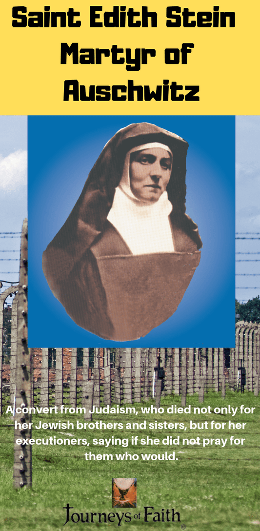 MP4 video download of Edith Stein, Auschwitz martyr, by Bob and Penny Lord, featuring her life and legacy.