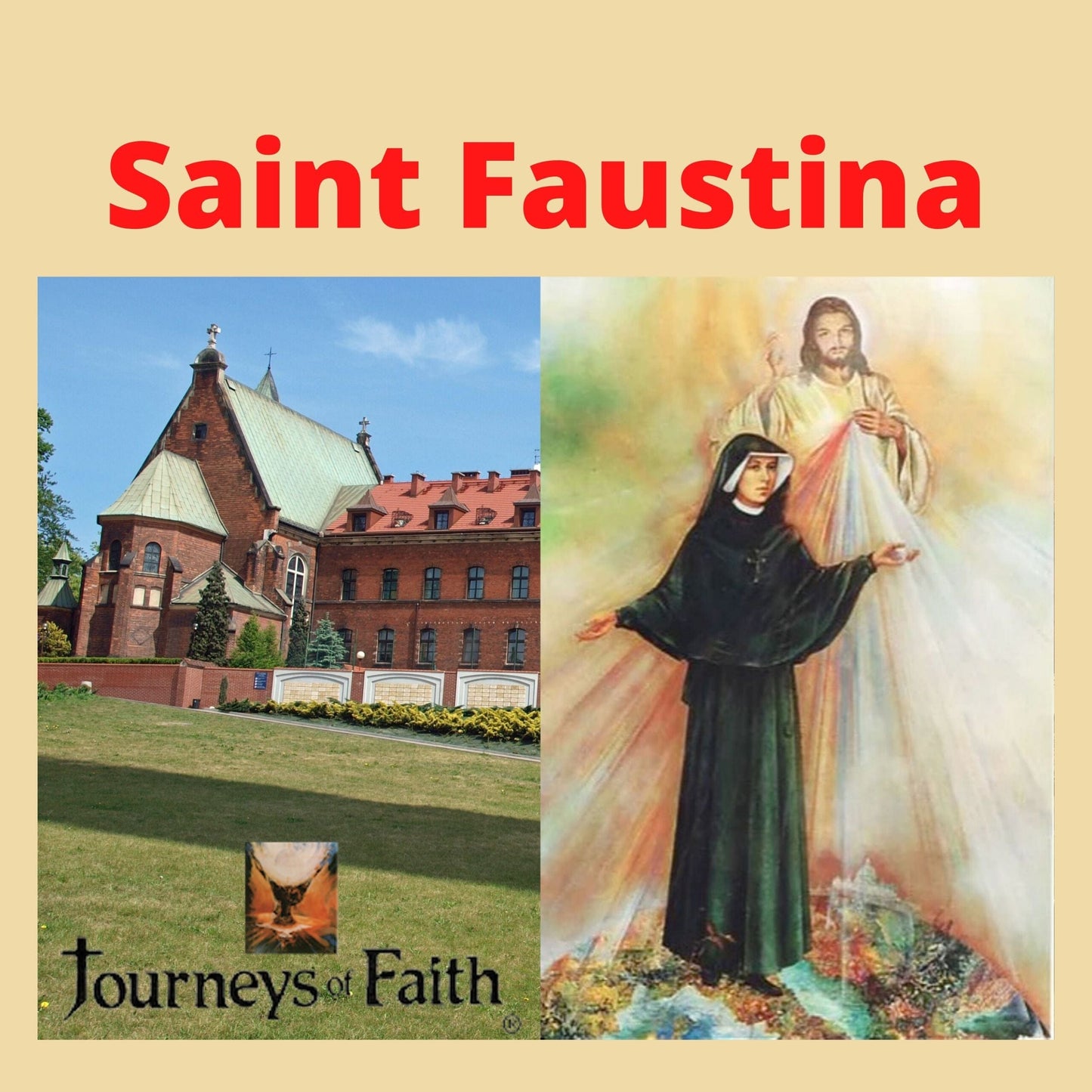 Saint Faustina and Divine Mercy DVD by Bob and Penny Lord showing the DVD case with religious artwork and title.