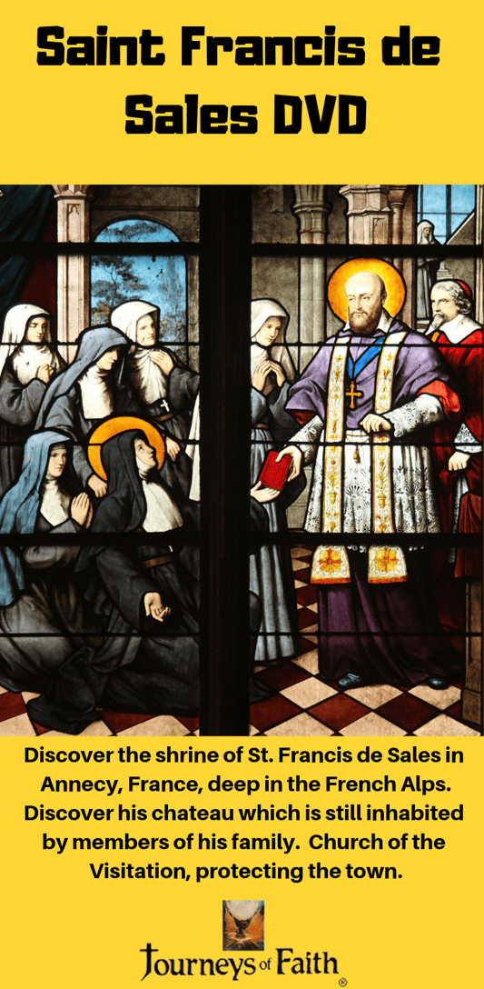 DVD of Saint Francis de Sales and Saint Jane de Chantal by Bob and Penny Lord, featuring religious figures and classic cover art.