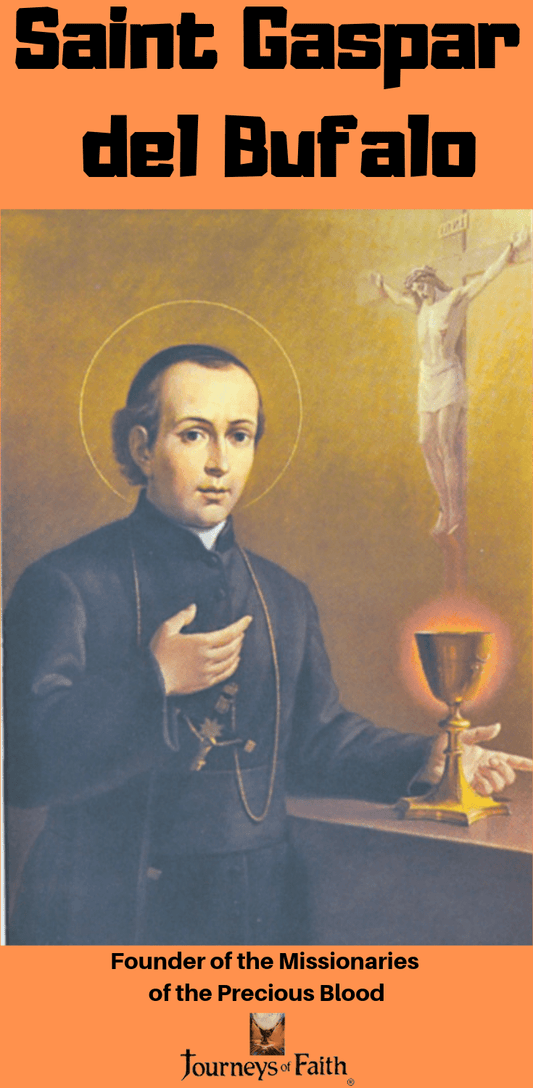 DVD of Saint Gaspar del Bufalo by Bob and Penny Lord, featuring a cover image of the saint in religious attire.
