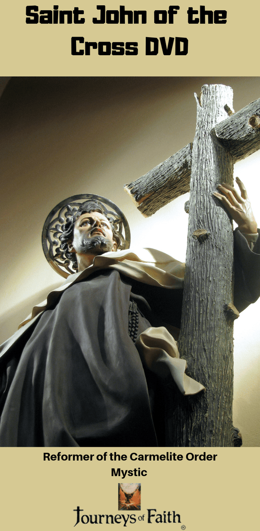Saint John of the Cross DVD by Bob and Penny Lord, featuring a cover image of the religious film about the saint's life.
