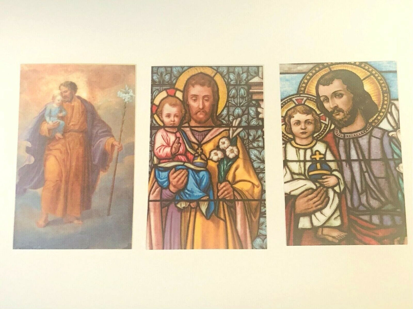 Saint Joseph prayer card by Bob and Penny Lord, featuring religious imagery and spiritual design, part of Christian Holy Cards collection.