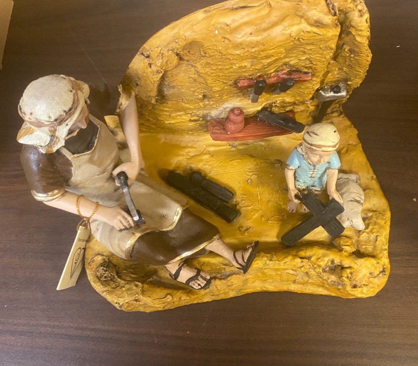 Saint Joseph the Worker statue with Child Jesus, a religious collectible by Bob and Penny Lord, from Colombia, detailed spiritual figure.