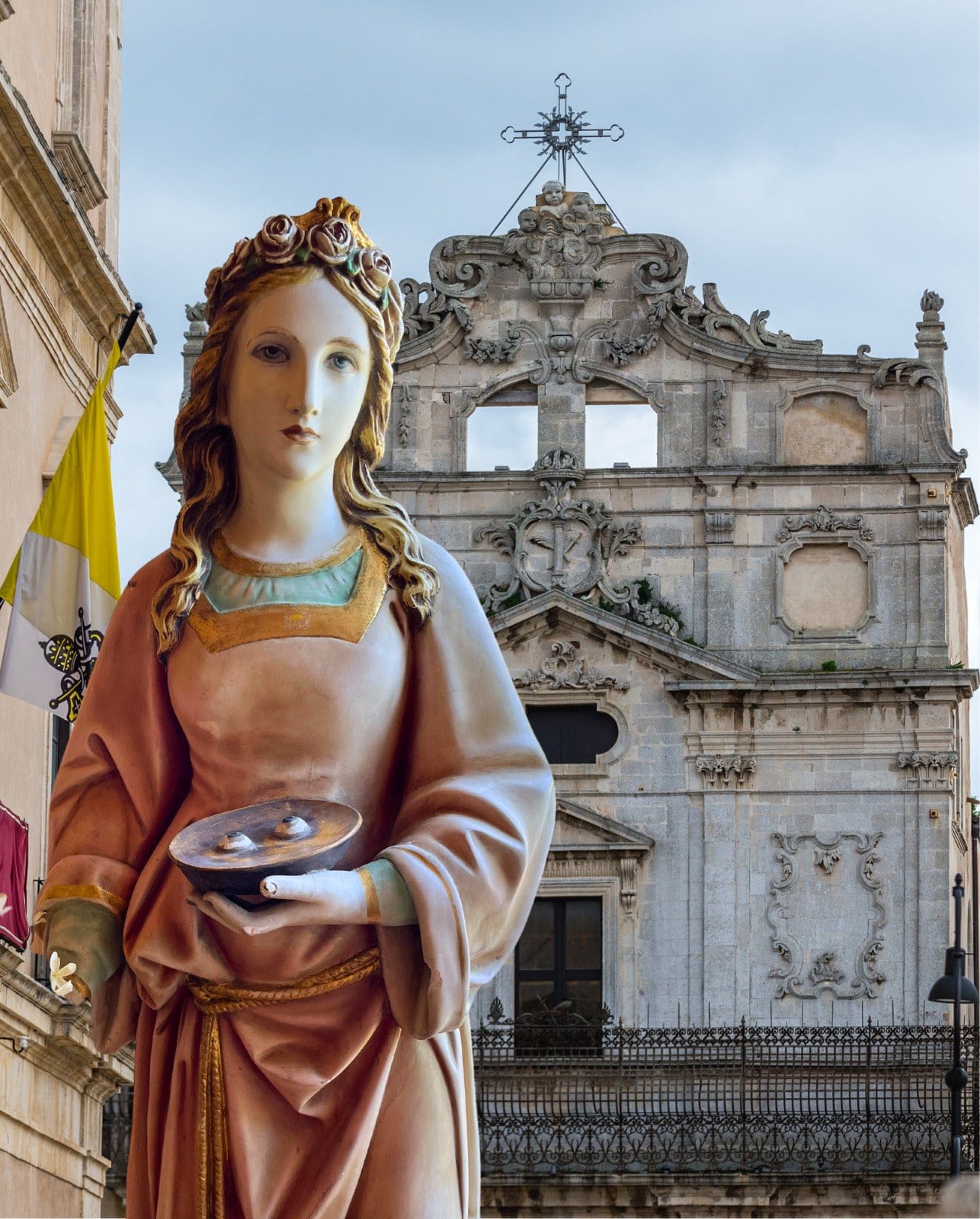 Saint Lucy 8x10 print by Journeys of Faith, featuring religious artwork of Saint Lucy in a detailed, colorful art print.