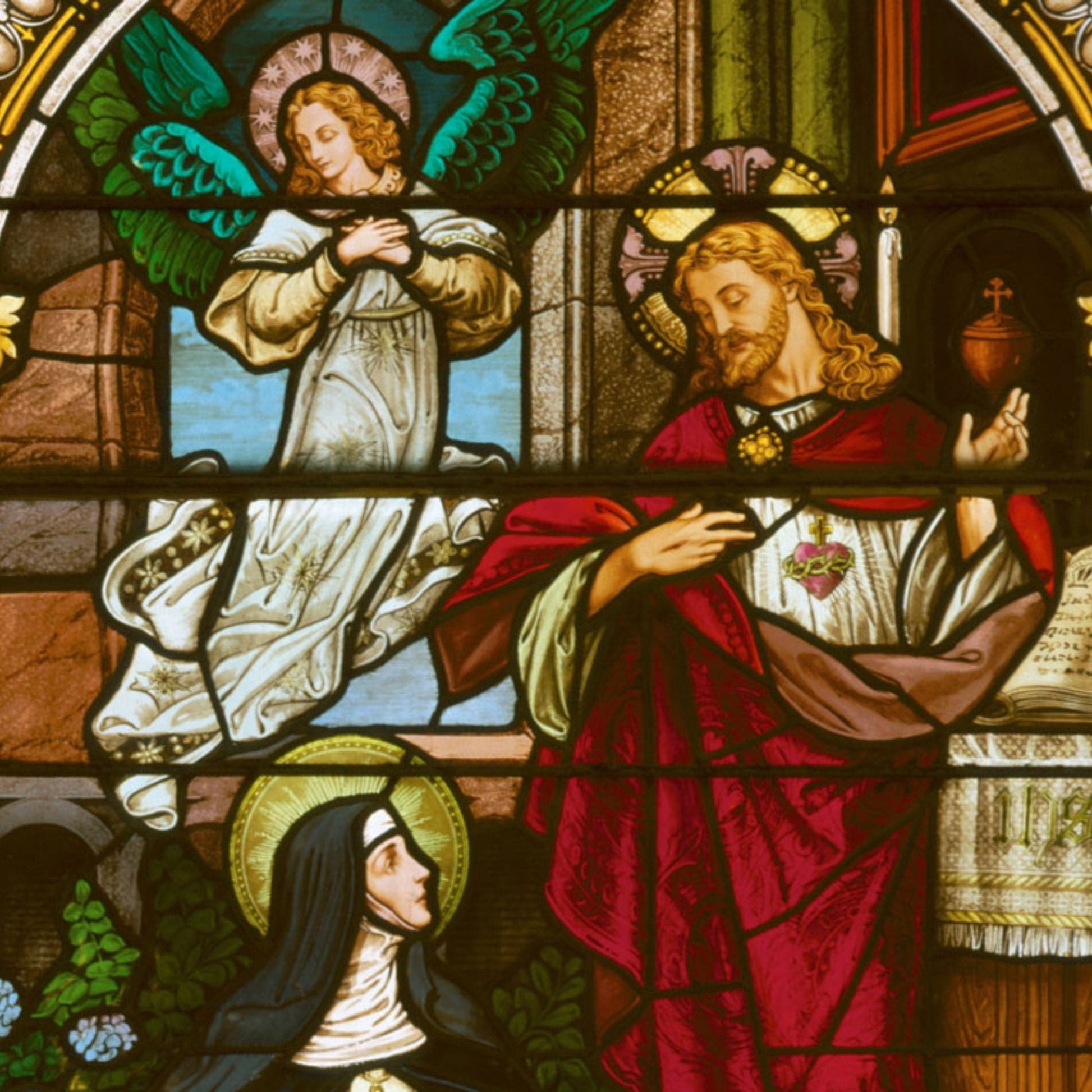 DVD of Saint Margaret Mary Alacoque and the Sacred Heart of Jesus by Bob and Penny Lord, showing the cover artwork with religious imagery.